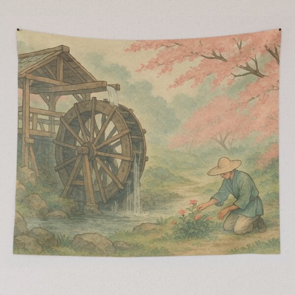 Item preview, Garden at the Waterwheel designed and sold by Sigtrix.