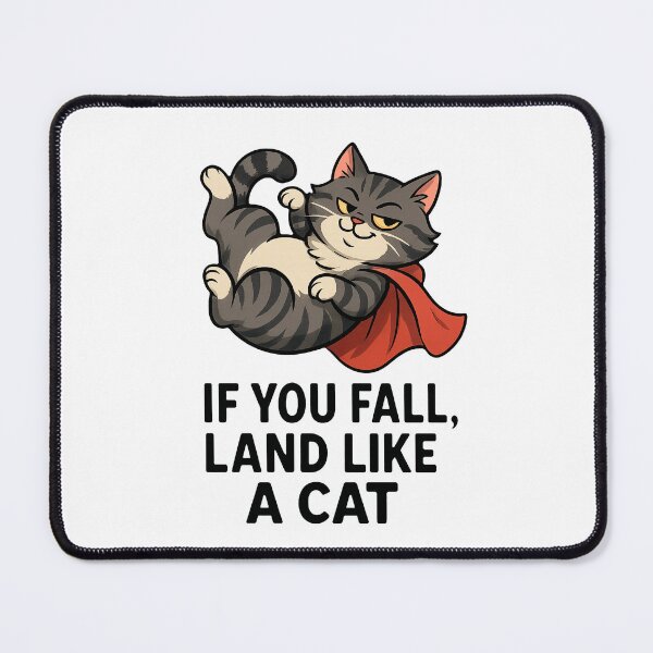 Item preview, Land Like a Cat – Funny Hero Cat Fall Quote designed and sold by FriskySloths.