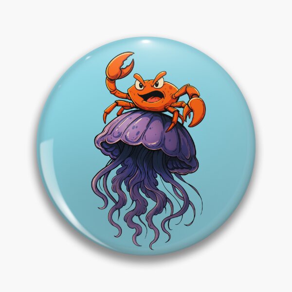 Item preview, Crab Riding a Jellyfish designed and sold by Natasha Mansfield.