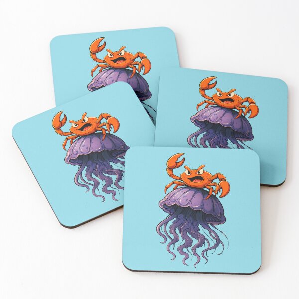 Item preview, Crab Riding a Jellyfish designed and sold by Natasha Mansfield.