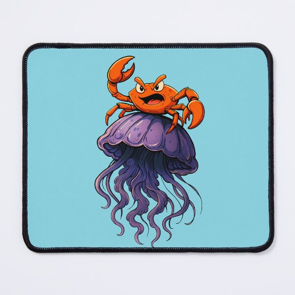 Item preview, Crab Riding a Jellyfish designed and sold by Natasha Mansfield.