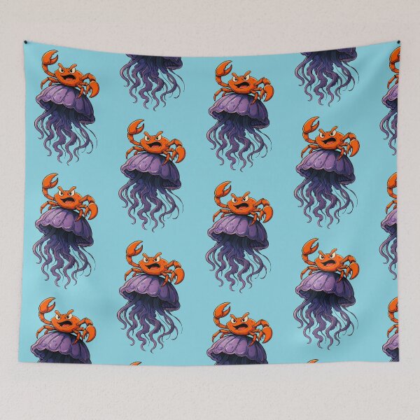 Item preview, Crab Riding a Jellyfish designed and sold by Natasha Mansfield.