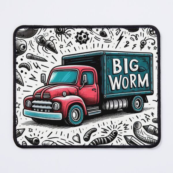 Item preview, Big Worm’s Truck – Hand-Drawn Doodle Art Style Design designed and sold by ashokreddy343.