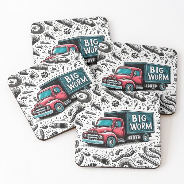 Item preview, Big Worm’s Truck – Hand-Drawn Doodle Art Style Design designed and sold by ashokreddy343.