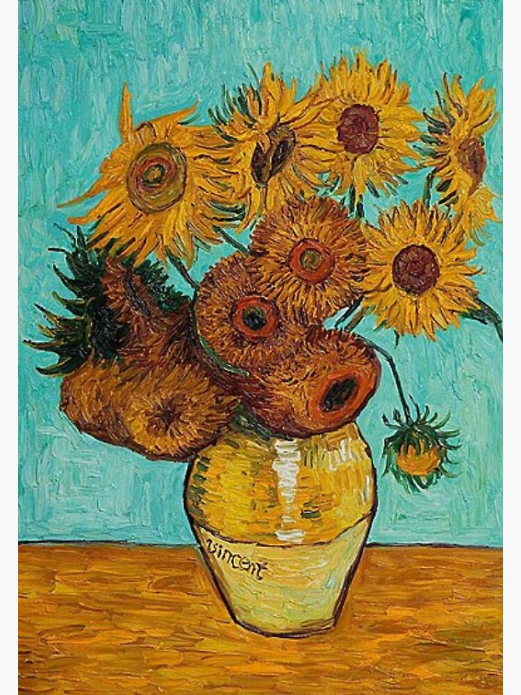 Van Gogh Sunflowers Flat Flower Window Sticker