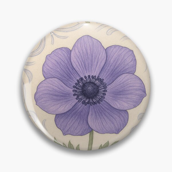 Artikelvorschau, Anemone Echo – Lila Blüte mit Lavendelwirbeln – Nahtloses botanisches Vintage-Muster für ruhiges Dekor entworfen und verkauft von windylize.
