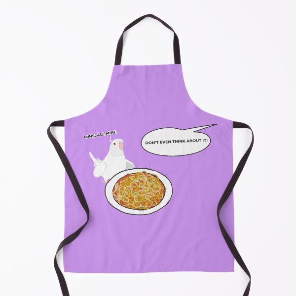 Item preview, Albino Cockatiel Guards the Spaghetti – Pet Bird Humor Art designed and sold by Birbosaurus.
