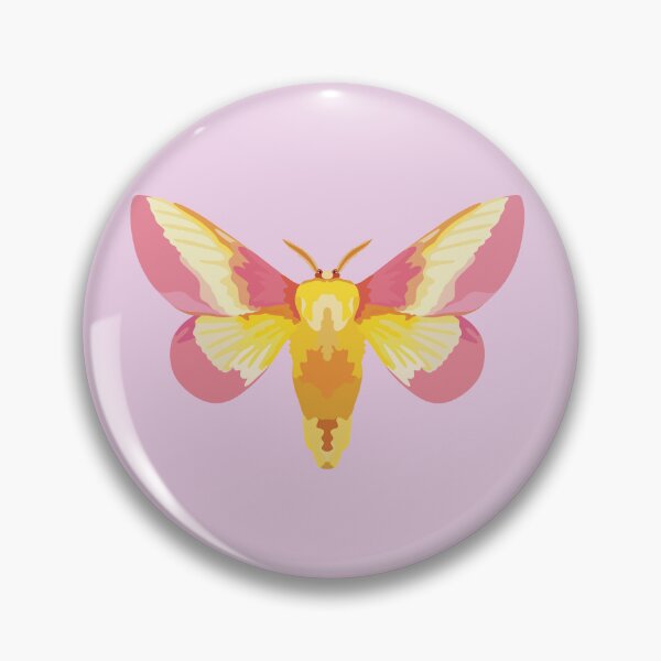 Item preview, R is for Rosy Maple Moth ,Rosy Maple Moth – Vibrant Pink and Yellow Saturniidae Moth Illustration designed and sold by PrettylittlepastelUk.