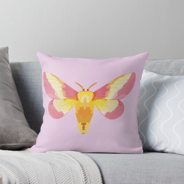 Item preview, R is for Rosy Maple Moth ,Rosy Maple Moth – Vibrant Pink and Yellow Saturniidae Moth Illustration designed and sold by PrettylittlepastelUk.