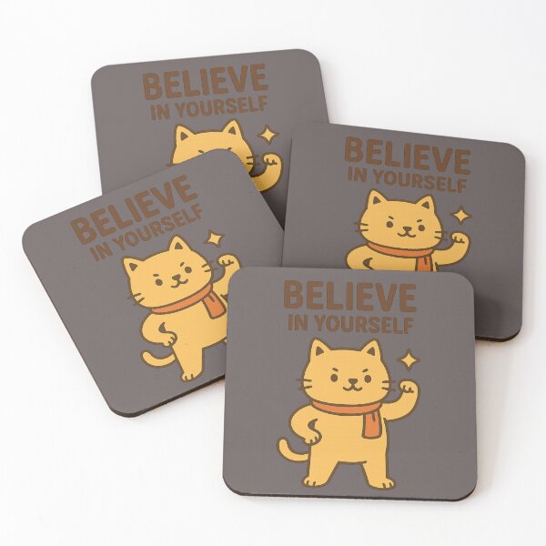 Item preview, Motivational Cute Cat – Believe in Yourself Positive Quote designed and sold by PrinToria-1.