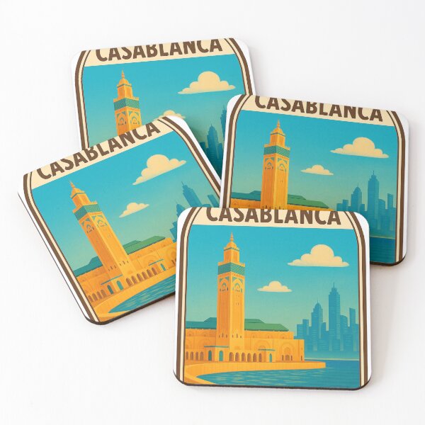 Item preview, Casablanca – Vintage Travel Poster of Hassan II Mosque designed and sold by hlldz.