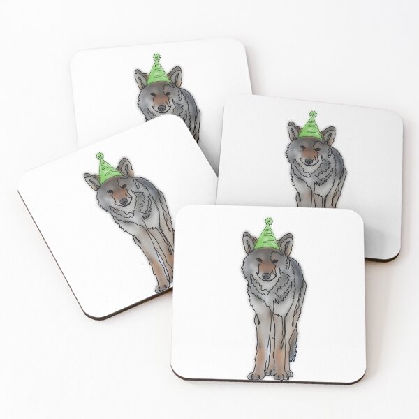 Item preview, Green Party hat wolf - animalzinhats designed and sold by Ashley’sAnimalz.