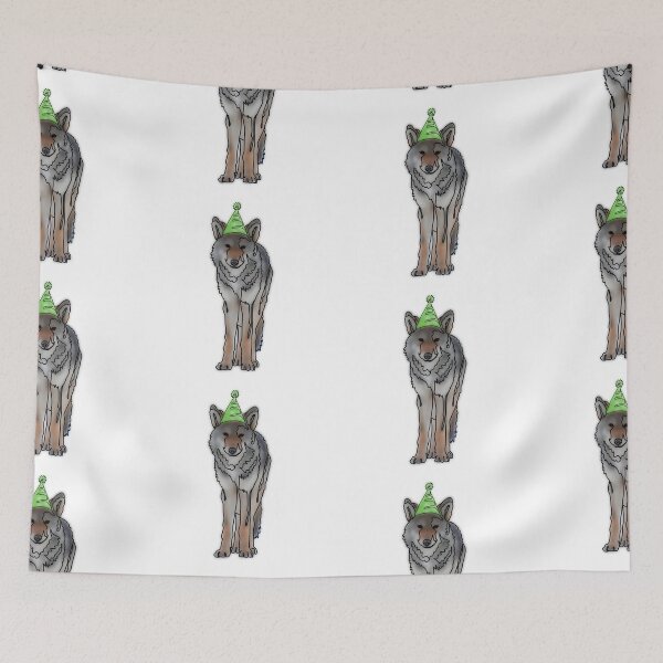 Item preview, Green Party hat wolf - animalzinhats designed and sold by Ashley’sAnimalz.