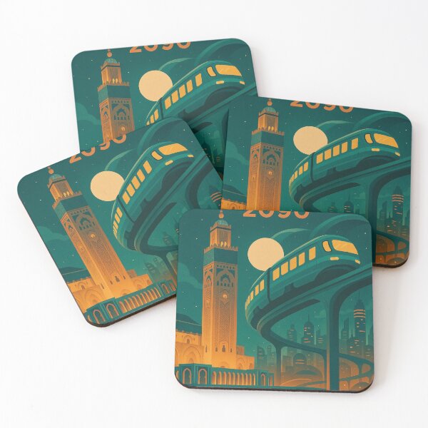 Item preview, Casablanca 2090 – Retro-Futuristic Travel Poster designed and sold by hlldz.
