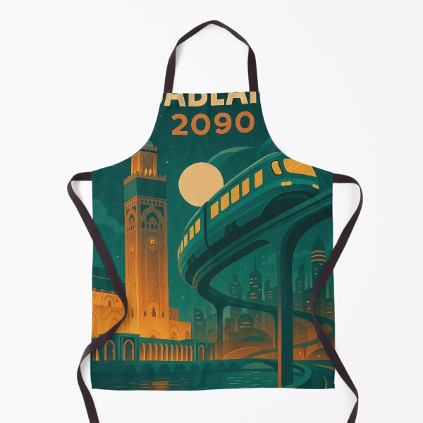 Item preview, Casablanca 2090 – Retro-Futuristic Travel Poster designed and sold by hlldz.