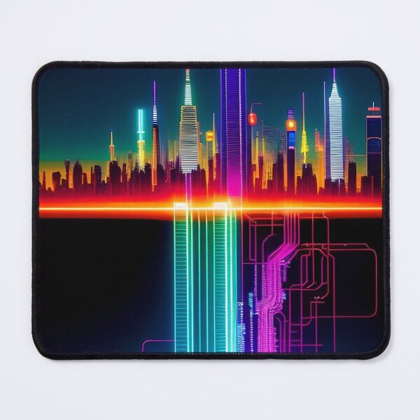 Item preview, Urban Circuit Dreams - Abstract City Skyline Digital Art Print designed and sold by Esterlane.