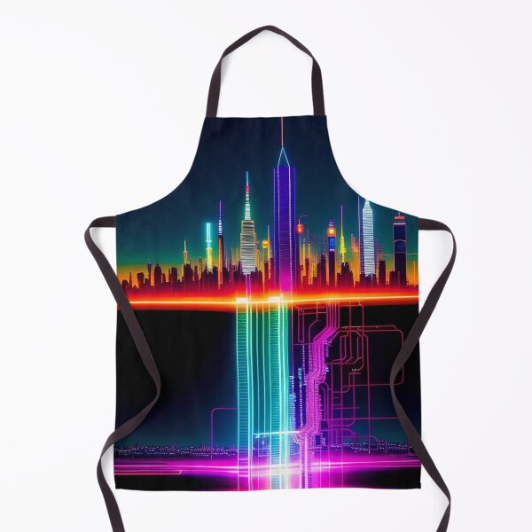 Item preview, Urban Circuit Dreams - Abstract City Skyline Digital Art Print designed and sold by Esterlane.