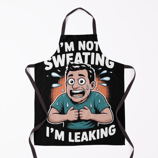 Item preview, Tired guy, soaking wet, saying: "I'm not sweating, I'm leaking" designed and sold by Misiofashion.