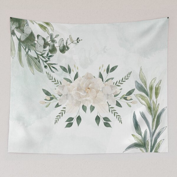 Item preview, Elegant Botanical Watercolor Pattern – Soft Green & White Floral Design for Home Decor & Accessories designed and sold by HealthCoreCommunity.