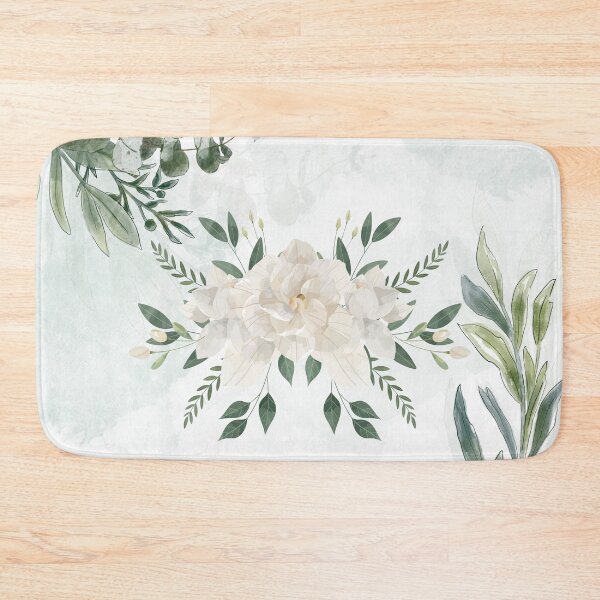 Item preview, Elegant Botanical Watercolor Pattern – Soft Green & White Floral Design for Home Decor & Accessories designed and sold by HealthCoreCommunity.