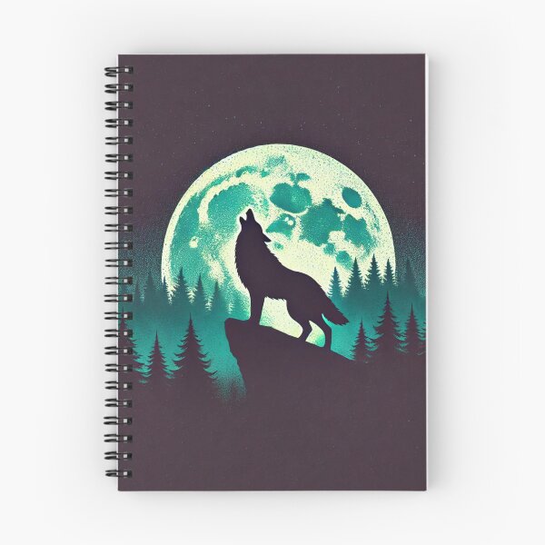 Item preview, Mystical Wolf Howling at Moon Silhouette - Forest Night Sky Art designed and sold by Urbanclassy.