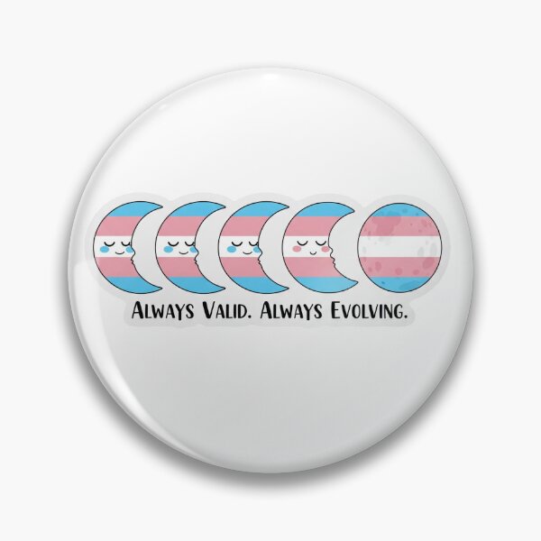 Item preview, Transgender Pride Moon Phases Sticker - Always Valid. Always Evolving. designed and sold by Ink&Whimsy.