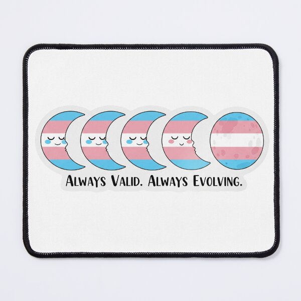 Item preview, Transgender Pride Moon Phases Sticker - Always Valid. Always Evolving. designed and sold by Ink&Whimsy.