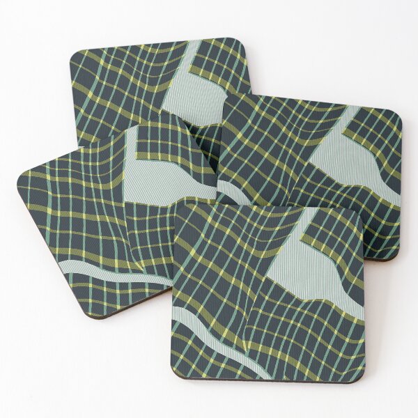 Item preview, Wavy Grid Distortion – Abstract Green Warp Pattern	 designed and sold by weirdfishes123.