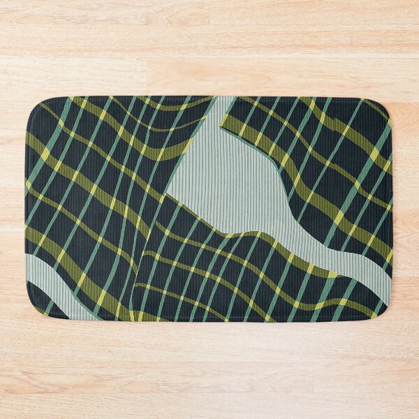 Item preview, Wavy Grid Distortion – Abstract Green Warp Pattern	 designed and sold by weirdfishes123.