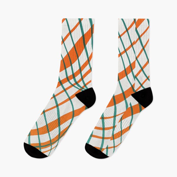 Item preview, Retro Orange Teal Grid Distortion – Abstract Wavy Lines Art	 designed and sold by weirdfishes123.