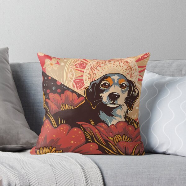 Item preview, Floral Dog in Dreamy Landscape designed and sold by ART ATTACK ZONE.