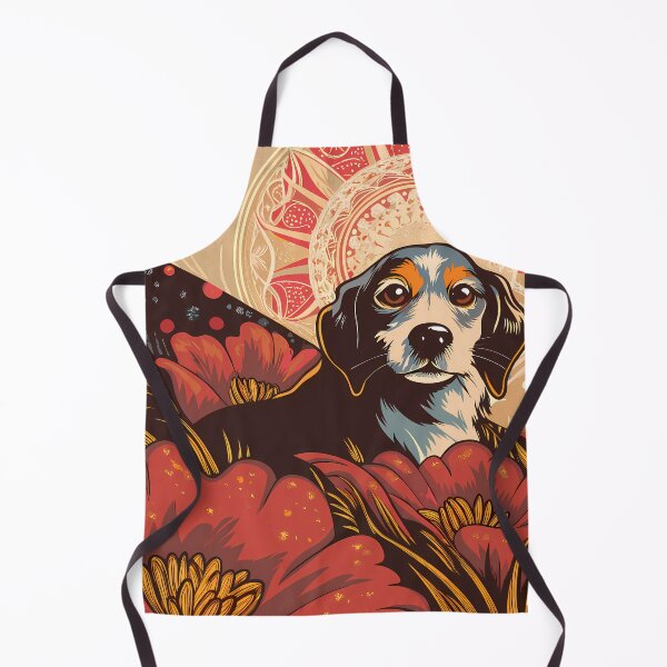 Item preview, Floral Dog in Dreamy Landscape designed and sold by ART ATTACK ZONE.