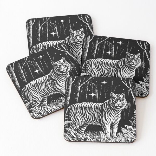 Item preview, Majestic Tiger in Night Forest designed and sold by ART ATTACK ZONE.