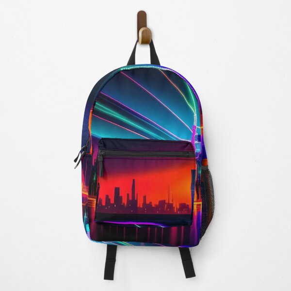 Item preview, Dual Urban Circuit Dreams - Abstract City Skyline Digital Art Print designed and sold by Esterlane.