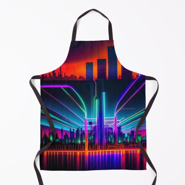 Item preview, Dual Urban Circuit Dreams - Abstract City Skyline Digital Art Print designed and sold by Esterlane.