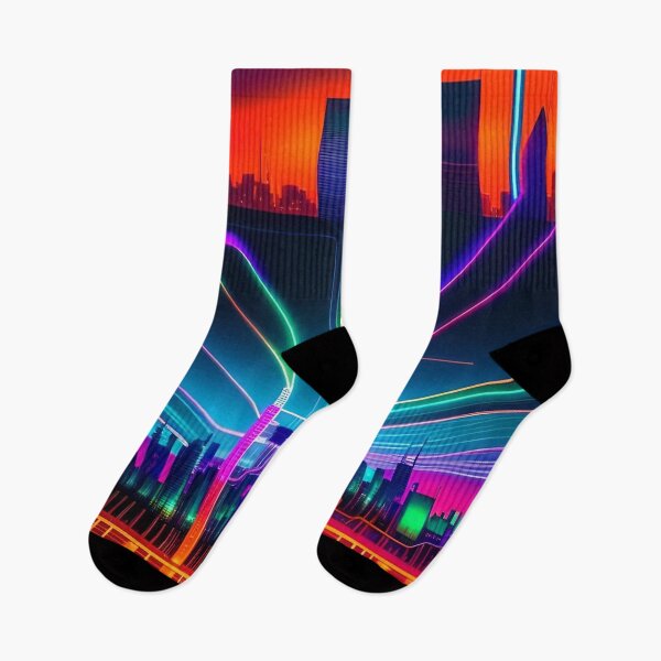 Item preview, Dual Urban Circuit Dreams - Abstract City Skyline Digital Art Print designed and sold by Esterlane.