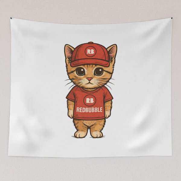 Item preview, Cute Redbubble Cat Mascot - Cartoon Style designed and sold by YONKO STORE.