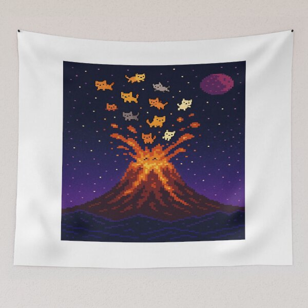 Item preview, Funny Volcano Erupting Cats designed and sold by GenPrintStudio.