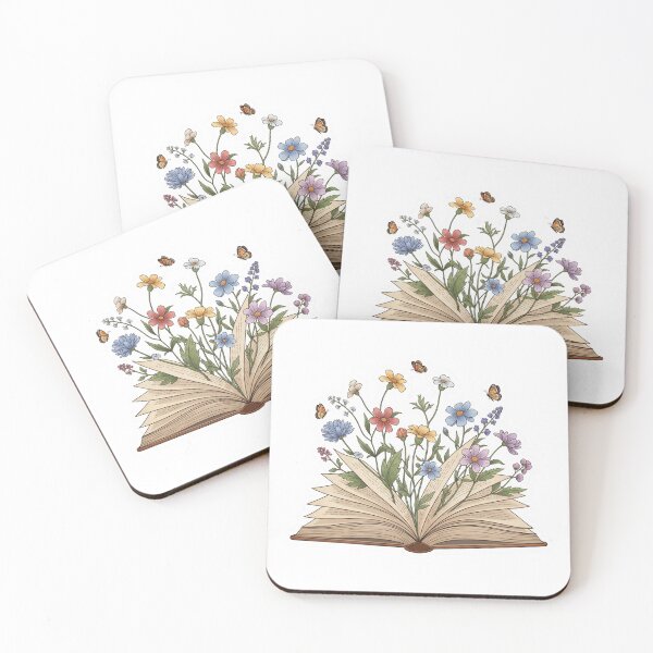 Item preview, Literary Garden Sticker - Open Book & Wildflower Serenity designed and sold by Ink&Whimsy.