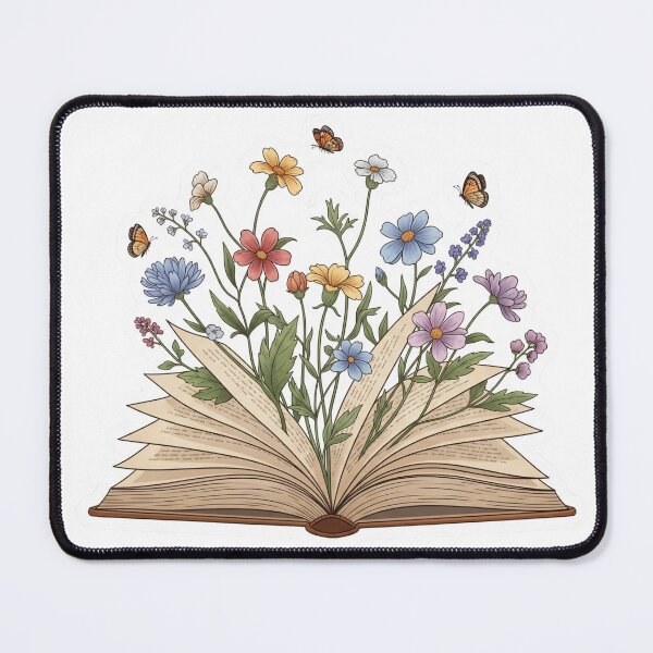 Item preview, Literary Garden Sticker - Open Book & Wildflower Serenity designed and sold by Ink&Whimsy.