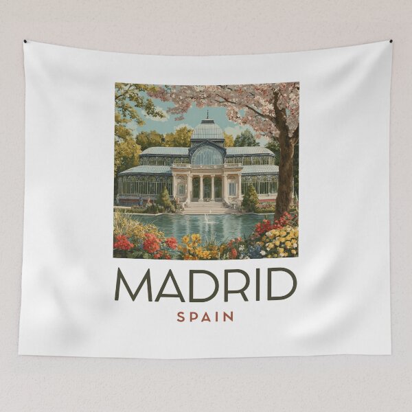 Item preview, A Vintage Travel Art of Madrid - Spain  designed and sold by GoodOldVintage.