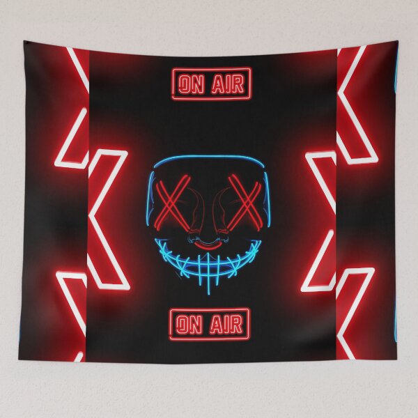 Item preview, Creepy Neon Mask Live Stream Graphic: The Purge Style Horror designed and sold by Alessi-os.