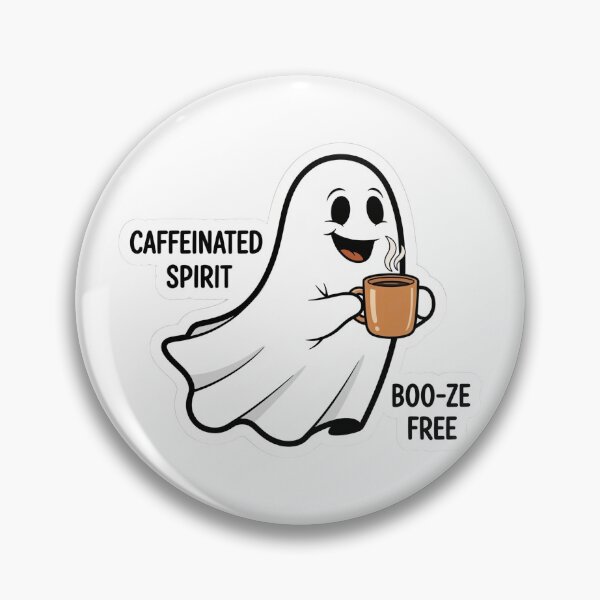 Item preview, Caffeinated Spirit Sticker - Cute Coffee Ghost Art designed and sold by Ink&Whimsy.