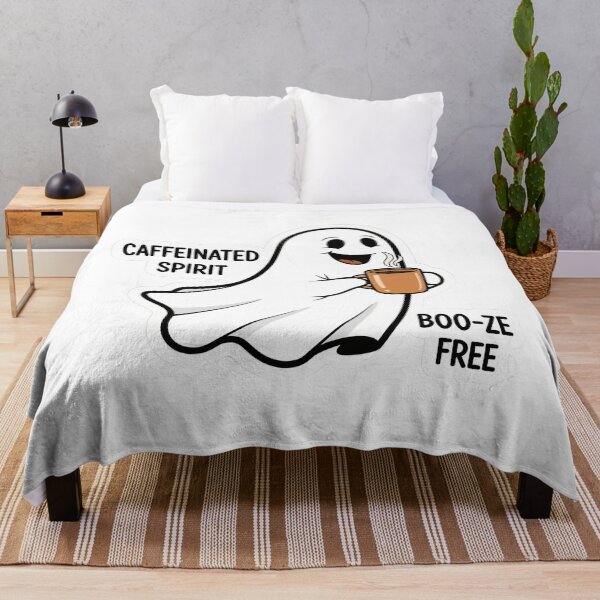 Item preview, Caffeinated Spirit Sticker - Cute Coffee Ghost Art designed and sold by Ink&Whimsy.