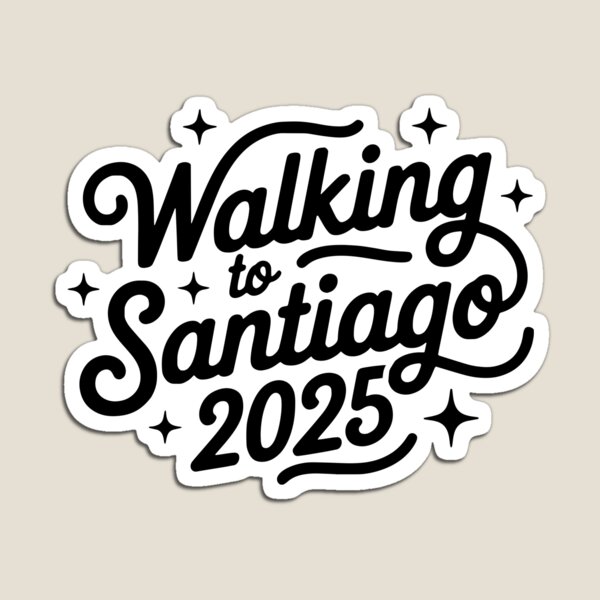 Artikel-Vorschau von Camino de Santiago Frances 2025 - TEXT WALKING TO SANTIAGO, Hemd oder Aufkleber, designt und verkauft von designkb.