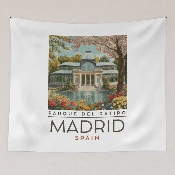 Item preview, A Vintage Travel Art of Madrid - Spain  designed and sold by GoodOldVintage.