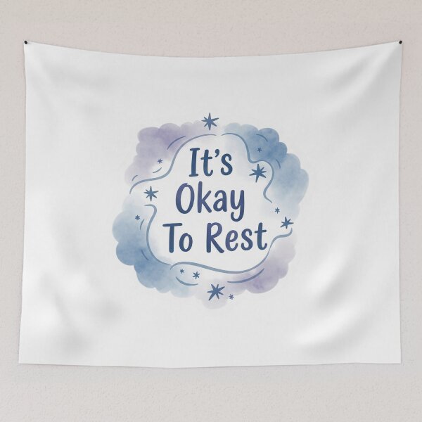 Item preview, It's Okay To Rest Sticker - Soothing Self-Care Affirmation designed and sold by Ink&Whimsy.