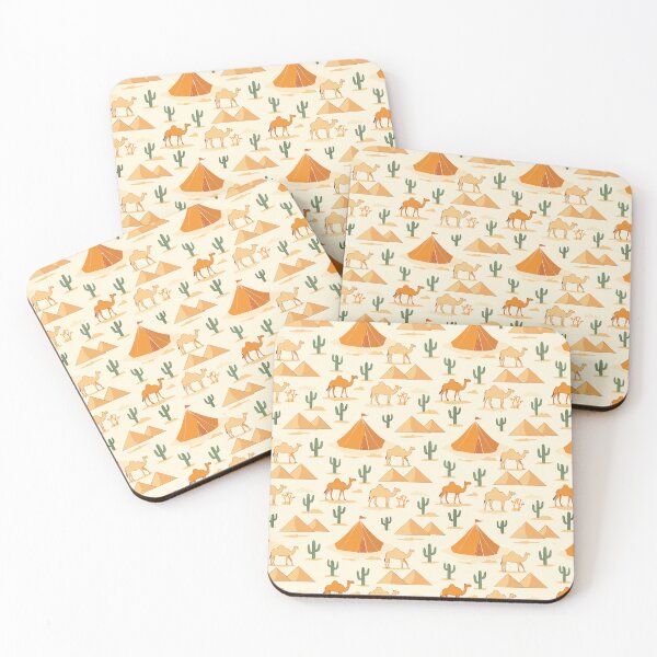 Item preview, Cute Desert Vacation Pattern | Camel Pyramid Tent Seamless Travel Design designed and sold by KAYJAY DESIGNS.