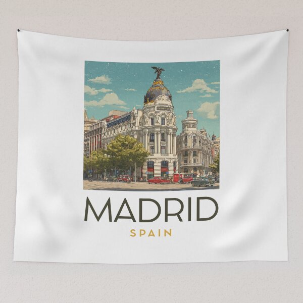 Item preview, A Vintage Travel Art of Madrid - Spain  designed and sold by GoodOldVintage.
