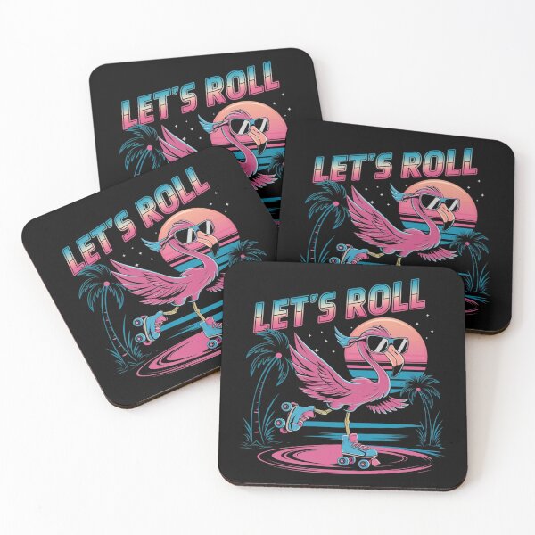 Item preview, Let's Roll Retro Flamingo Graphic - 80s Roller Skate Design designed and sold by HustleBossLady247.